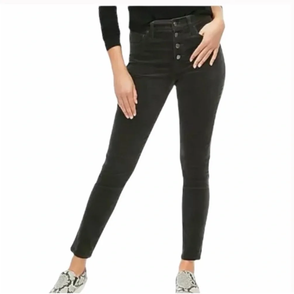 J. Crew 9” High Rise Skinny Button Fly Corduroy‎ Gray Jeans Size 28